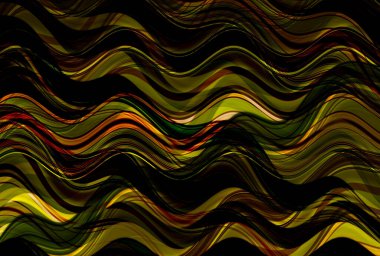 Farklı kalınlıklarda çizgiler oluşturulmuş renkli dalgalı bir arkaplan. Görüntü