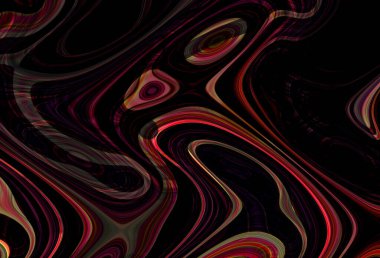 Eğri şekillerden oluşan renkli psikedelik bir arka plan. Görüntü