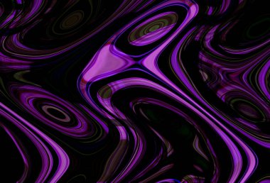 Eğri şekillerden oluşan renkli psikedelik bir arka plan. Görüntü