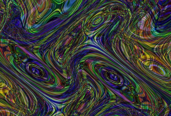 Kleurrijke Psychedelische Achtergrond Gemaakt Van Verweven Gebogen Vormen Illustratie — Stockfoto