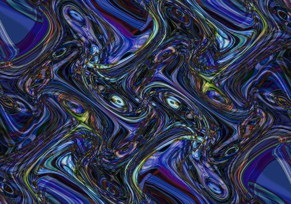 Kleurrijke Psychedelische Achtergrond Gemaakt Van Verweven Gebogen Vormen Illustratie — Stockfoto