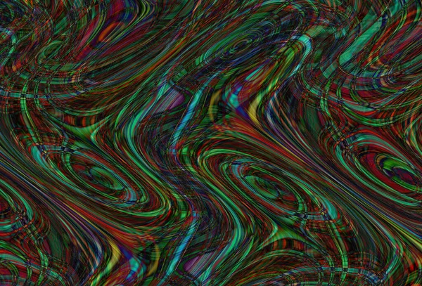 Kleurrijke Psychedelische Achtergrond Gemaakt Van Verweven Gebogen Vormen Illustratie — Stockfoto