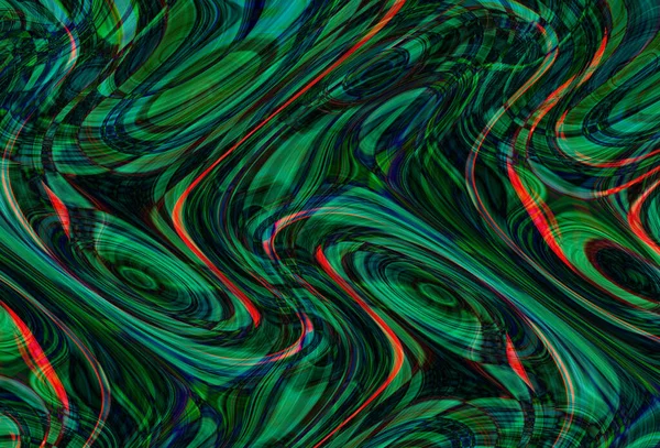 Kleurrijke Psychedelische Achtergrond Gemaakt Van Verweven Gebogen Vormen Illustratie — Stockfoto