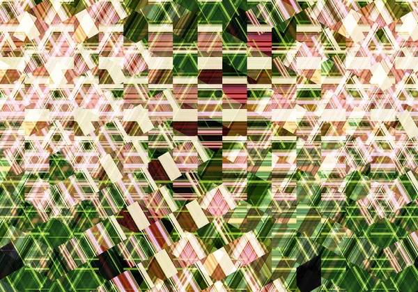 Bunte Mosaik Illustration Mit Linien Dreiecken Und Quadraten Dekorative Festkomposition — Stockfoto
