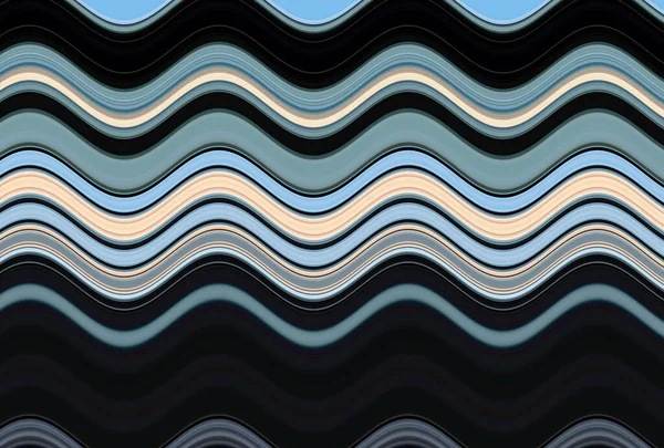 太さの異なる線で作成されたカラフルな波の背景 — ストック写真