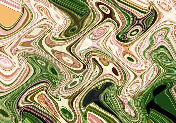 Eğri Şekillerden Oluşan Renkli Psikedelik Bir Arka Plan Görüntü — Stok fotoğraf