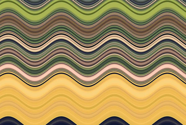 太さの異なる線で作成されたカラフルな波の背景 — ストック写真