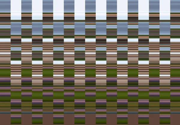 Abstraktes Farbenfrohes Muster Mit Vertikalen Streifen Und Quadraten Illustration — Stockfoto