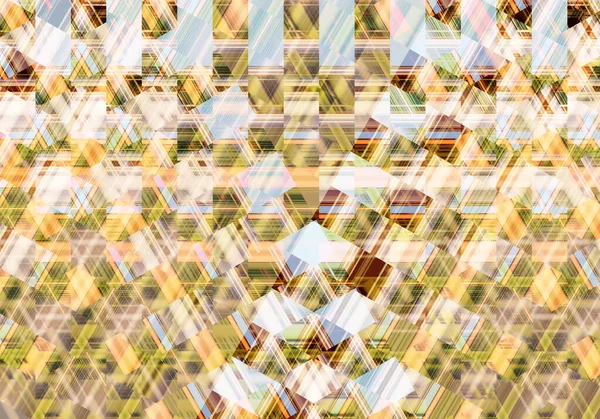 用线条 三角形和正方形创作的多彩的马赛克插图 装饰节庆作品 — 图库照片