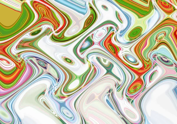 Eğri şekillerden oluşan renkli psikedelik bir arka plan. Görüntü