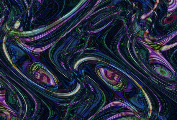 Kleurrijke Psychedelische Achtergrond Gemaakt Van Verweven Gebogen Vormen Illustratie — Stockfoto