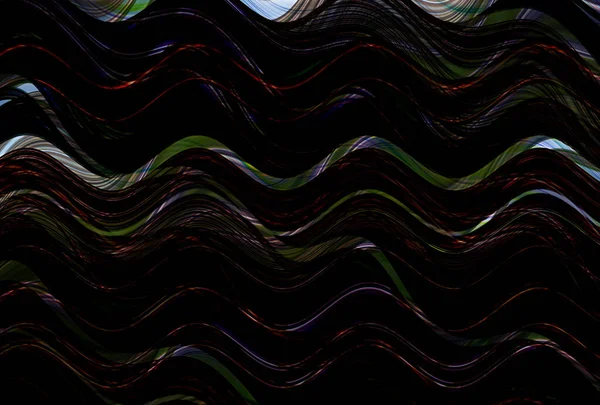 Bunte Wellenförmige Hintergrund Mit Linien Unterschiedlicher Stärke Erstellt Illustration — Stockfoto