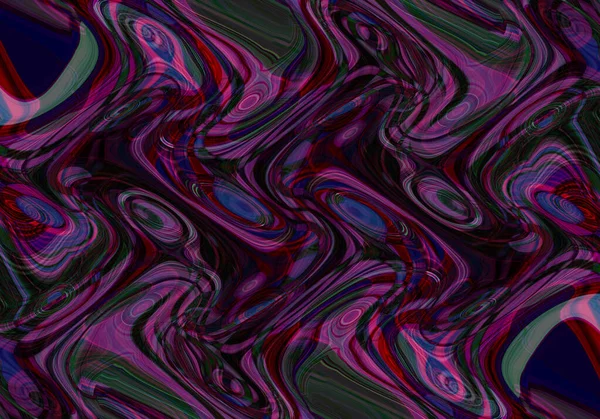 Eğri şekillerden oluşan renkli psikedelik bir arka plan. Görüntü