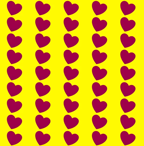 バレンタインデーのための心のカラフルなシームレスなパターン イラスト — ストック写真
