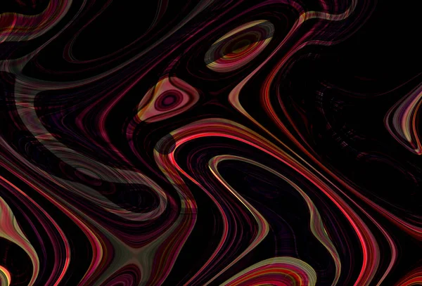Eğri şekillerden oluşan renkli psikedelik bir arka plan. Görüntü