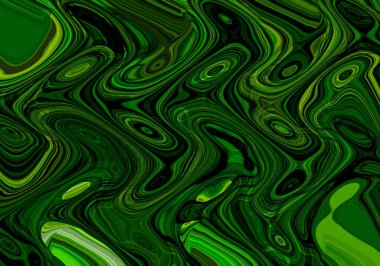 Eğri şekillerden oluşan renkli psikedelik bir arka plan. Görüntü