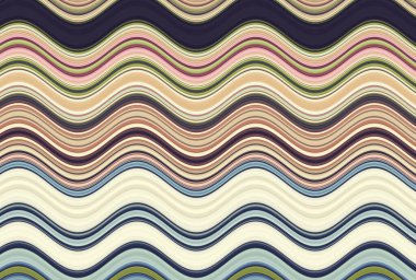 Farklı kalınlıklarda çizgiler oluşturulmuş renkli dalgalı arkaplan