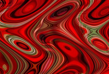 Eğri şekillerden oluşan renkli psikedelik bir arka plan. Görüntü