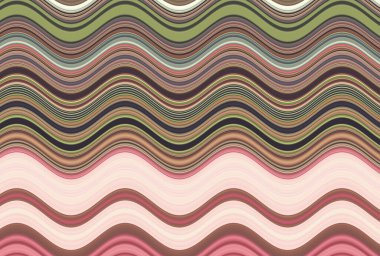 Farklı kalınlıklarda çizgiler oluşturulmuş renkli dalgalı arkaplan