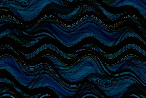 Farklı kalınlıklarda çizgiler oluşturulmuş renkli dalgalı bir arkaplan. Görüntü