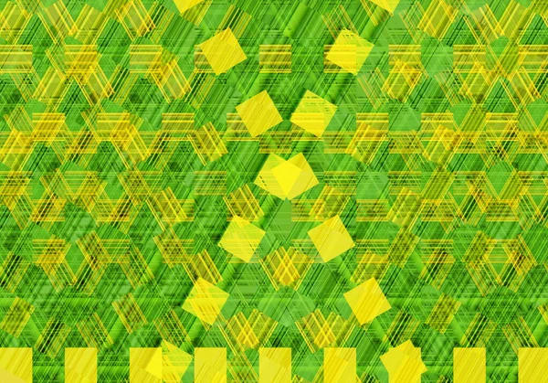 三角形 正方形で作成されたカラフルなモザイクイラスト 装飾的な祝祭の構成 — ストック写真