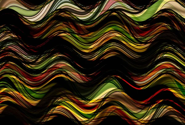 色彩斑斓的波浪形背景 由不同厚度的线条组成 说明1 — 图库照片
