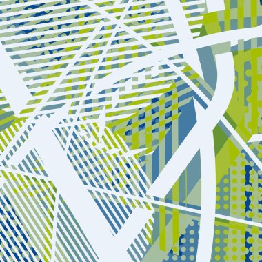 Soyut renkli disko arkaplanı çizgiler, noktalar ve renk lekeleriyle oluşturuldu.