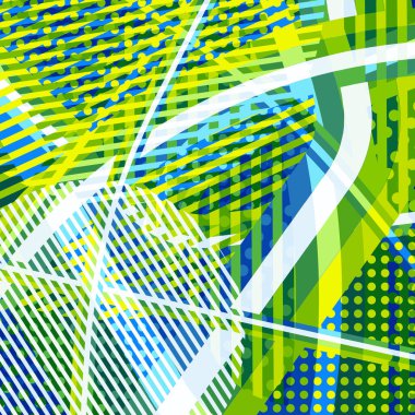 Soyut renkli disko arkaplanı çizgiler, noktalar ve renk lekeleriyle oluşturuldu.