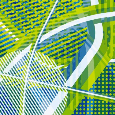 Soyut renkli disko arkaplanı çizgiler, noktalar ve renk lekeleriyle oluşturuldu.