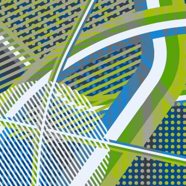 Soyut renkli disko arkaplanı çizgiler, noktalar ve renk lekeleriyle oluşturuldu.