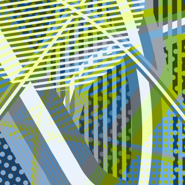 Soyut renkli disko arkaplanı çizgiler, noktalar ve renk lekeleriyle oluşturuldu.