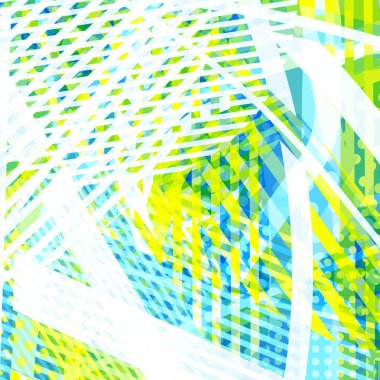 Soyut renkli disko arkaplanı çizgiler, noktalar ve renk lekeleriyle oluşturuldu.