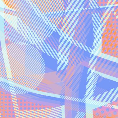 Soyut renkli disko arkaplanı çizgiler, noktalar ve renk lekeleriyle oluşturuldu.