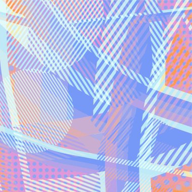 Soyut renkli disko arkaplanı çizgiler, noktalar ve renk lekeleriyle oluşturuldu.