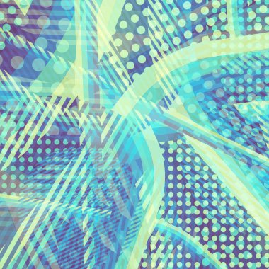 Soyut renkli disko arkaplanı çizgiler, noktalar ve renk lekeleriyle oluşturuldu.