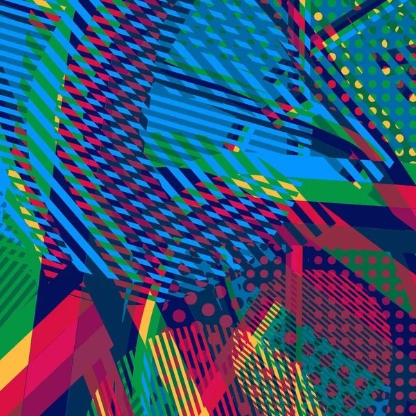 Abstrato Colorido Disco Fundo Criado Com Listras Pontos Padrões Cores — Vetor de Stock