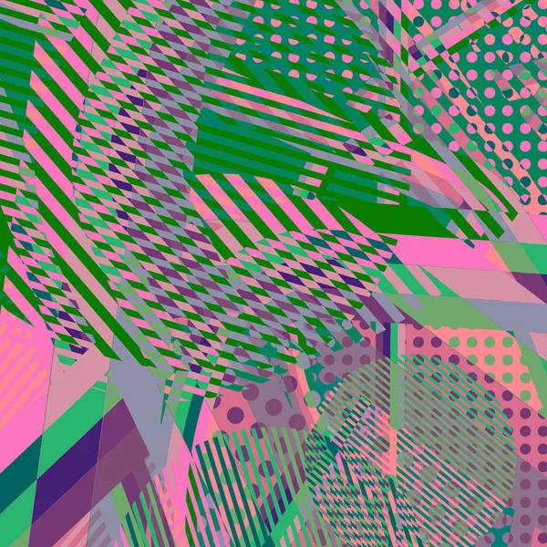 Abstract Kleurrijke Disco Achtergrond Gemaakt Met Strepen Stippen Kleurschakeringen — Stockvector