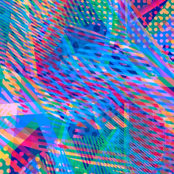 Fondo Disco Colorido Abstracto Creado Con Rayas Puntos Patrones Colores — Vector de stock