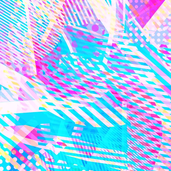 Soyut renkli disko arkaplanı çizgiler, noktalar ve renk lekeleriyle oluşturuldu.