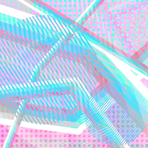 Abstrakter Bunter Disco Hintergrund Mit Streifen Punkten Und Farbmustern — Stockvektor