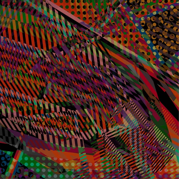 Abstrakt Farverig Disco Baggrund Skabt Med Striber Prikker Patters Farver – Stock-vektor