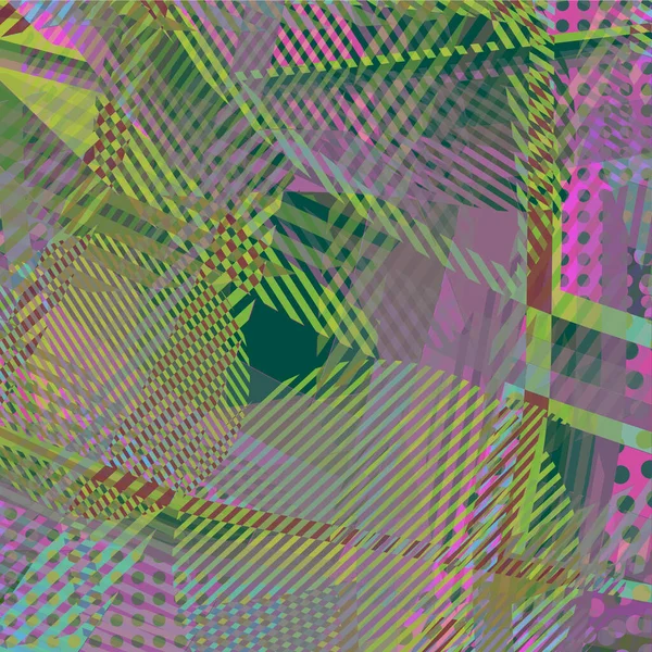 Abstract Kleurrijke Disco Achtergrond Gemaakt Met Strepen Stippen Kleurschakeringen — Stockvector