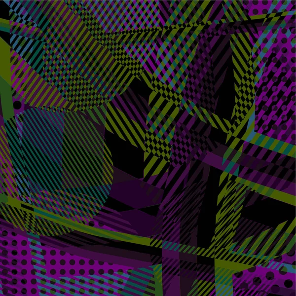 Абстрактный Красочный Диско Фон Созданный Полосами Точками Паттерами Цветов — стоковый вектор