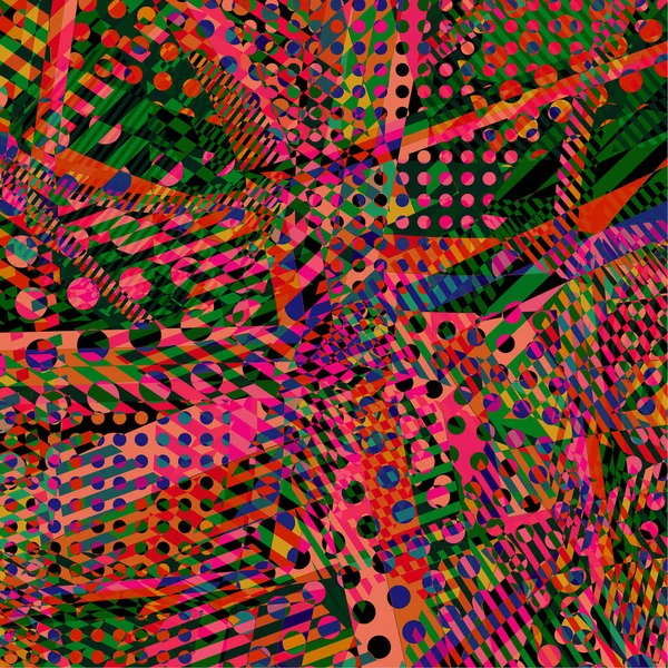 Soyut renkli disko arkaplanı çizgiler, noktalar ve renk lekeleriyle oluşturuldu.