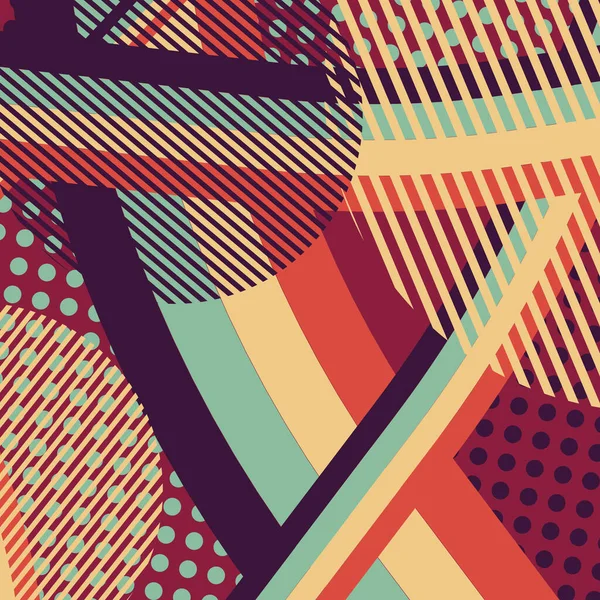 Soyut renkli disko arkaplanı çizgiler, noktalar ve renk lekeleriyle oluşturuldu.