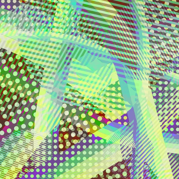 Fondo Disco Colorido Abstracto Creado Con Rayas Puntos Patrones Colores — Vector de stock