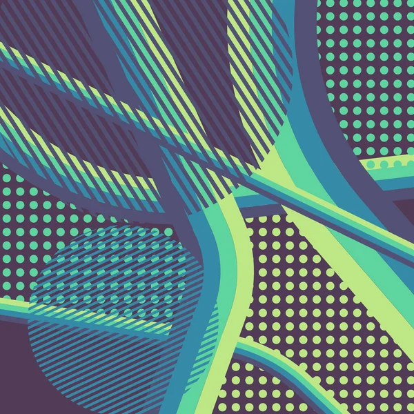 Soyut renkli disko arkaplanı çizgiler, noktalar ve renk lekeleriyle oluşturuldu.