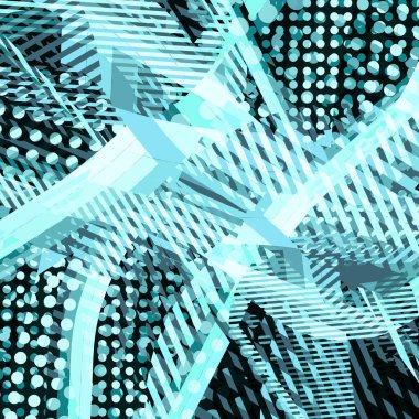 Soyut renkli disko arkaplanı çizgiler, noktalar ve renk lekeleriyle oluşturuldu.