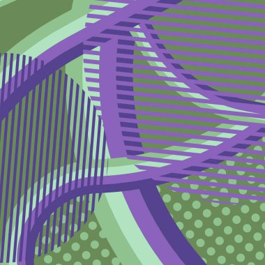 Soyut renkli disko arkaplanı çizgiler, noktalar ve renk lekeleriyle oluşturuldu.