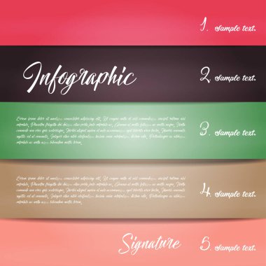 Farklı tonlarda çizgileri olan renkli bilgi grafikleri. Vektör